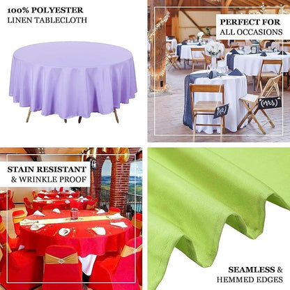 Efavormart Round Tablecloth, 90 Inch Stain & Wrinkle Resistant Washable Table Cloth, Decorative Polyester Fabric Table Cover for Banquet, Wedding, Dining- Dusty Blue