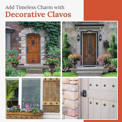 10 Pack 1.5" Round Head Iron Clavos Decorative Nails – Unfinished – Handmade Rustic Round Fasteners for Farmhouse Shutters, Faux Wood Beams, Barn Doors, Shutters, Gates – Ornamental Wood Accent