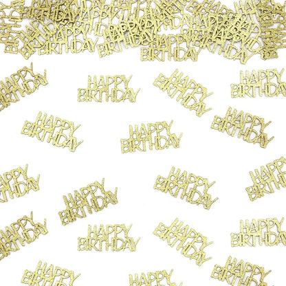 Gold Happy Birthday Confetti for Tables Glitter Birthday Party Table Scatters for Adult/Kids Birthday Anniversary DIY Crafts Party Supplies 100PC