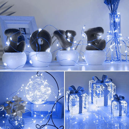 kolpop 3 Pack LED Fairy Lights Battery Operated, Mini Twinkle String Lights Battery Powered Waterproof for Christmas Mason Jars Party,Cool White