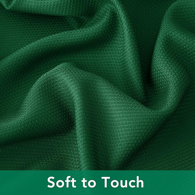 Biscaynebay Textured Fabric Round Christmas Table Cloths 108", Hunter Green Water Resistant Folding Table Covers for Dining, Kitchen, Wedding, Parties etc. Machine Washable