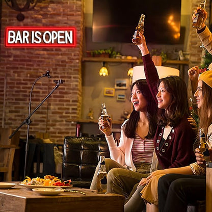Bar Is Open Neon Sign for Wall Decor,USB Powered Led Bar Neon Sign Open Light up Sign for Pub Beer Party Business Window(15.75 * 4.72In)