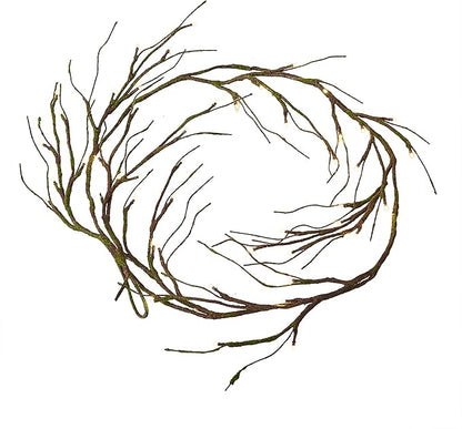 Hairui Mossy Garland Lights 6FT 48 LED Battery Operated Lighted Twig Vine with Timer for Halloween Christmas Party Decoration Indoor Outdoor Use