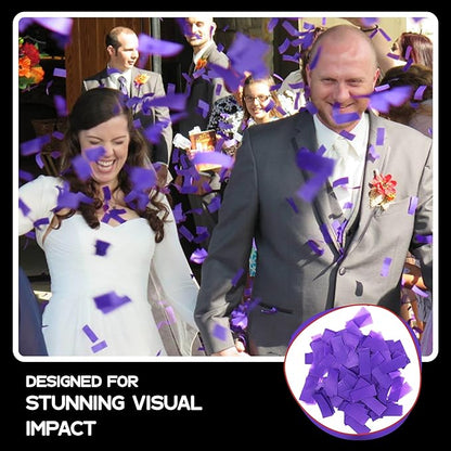 Ultimate Confetti, Purple Biodegradable Confetti - Rectangular Fluttering Tissue Paper Confetti for Cannon and Launcher use – Best for Gender Reveal, Wedding, Parties, and Live Events - 1 lb, 16 oz