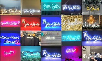 Custom Neon Sign, Neon Sign Customizable for Birthday Wedding Party Gift,Bar Personalized Neon Sign for Wall Decor Length 10inch to 60inch