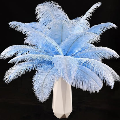 THARAHT Light Purple Ostrich Feathers 24pcs Natural Bulk 8-10Inch 20cm-25cm for Crafts Wedding Party Centerpieces Easter Gatsbi and Home Decoration Feathers