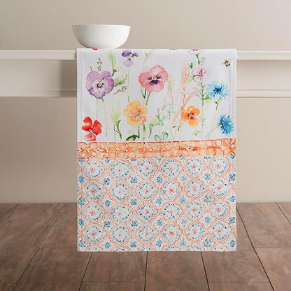 Maison d' Hermine Table Runner 100% Cotton Double Layer Table Runners 72 inches Long Decorative for Home Kitchen Dining Party Wedding Bridal Shower Spring Summer (Summer Whisper , 14.50" x 72")
