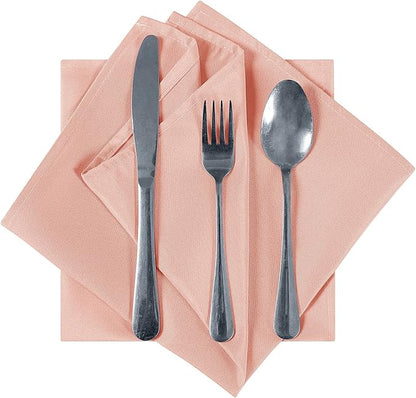 Cloth Napkins 20x20 inch Washable Polyester Dinner Napkins Soft Table Napkins for Wedding Party Dining Banquet(Dusty Pink,12PCS)