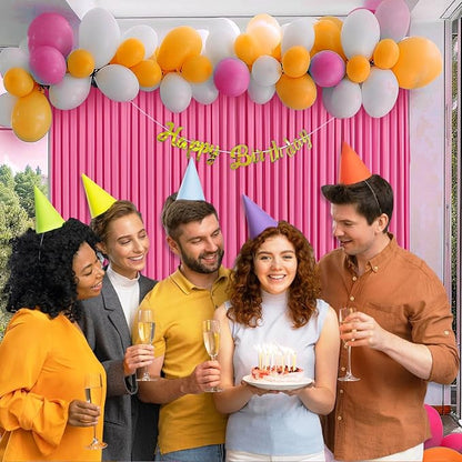 10 x 10 Feet Pink B Backdrop Curtain for Partie, Background Curtains for Photoshoot, Birthday, Wedding, Halloween, Thanksgiving, Christmas Day, New Year Party Decorations 5Ft x 10Ft, 2 Panels