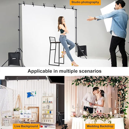 LINCO Backdrop Stand for Parties Kit 10x7 ft Adjustable Back Drop Photography Studio Photo Background Support System with Clamps, Sand Bag, Carrying Bag 4172