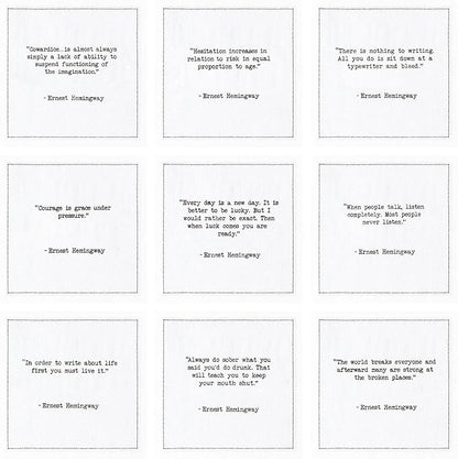 Five Star Napkins Hemingway Quotes, White Cotton Cocktail Napkins, Beverage Napkins, Bar Napkins, Cloth Napkins, Party Napkins, Events, Holidays, Weddings, Birthdays, Disposable, 4.5" x 4.5"- (50x)