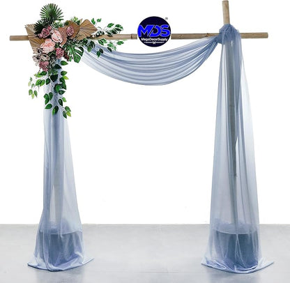 MDS Halloween Chiffon Draping Fabric - 1 Panel, 30" Wide x 50ft Long - Sheer Spooky Arbor & Canopy Drapery for Haunted House Backdrops, Party Ceilings, DIY Costumes & Themed Events - Dusty Blue