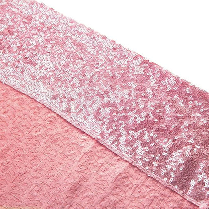 Poise3EHome 8Ft x 8Ft Fuchsia Pink Sequin Backdrop, Glitter Thick Satin Sequin Background Drapes, Sparkly Opaque Photography Curtain Backdrop for Wedding Party Holiday Festival Decor