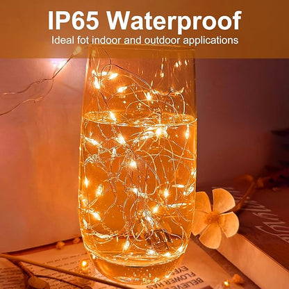 Orange Led Fairy Lights Battery Operated for Halloween, 12 Pack LED Mini String Lights, 7FT 20LED Silver Wire Firefly Starry Moon Light for DIY Fairy String Light Indoor for Halloween Party Decor