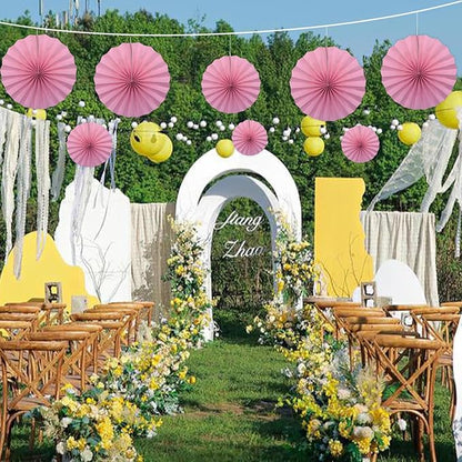 BARTHEW Pink Party Decorations, Pink Paper Decorations for Party, Baby Shower Decorations, Schoolgirl Style Classroom Decor, 12in, 30 Color DIY Set