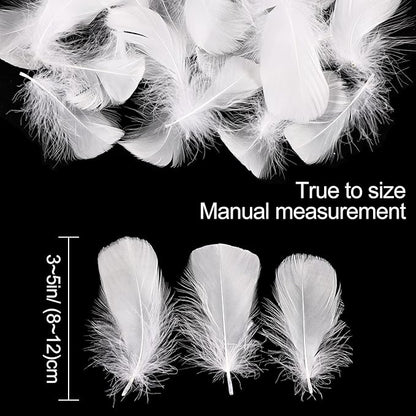 THARAHT 360pcs White Feathers 3-5 inch Craft Feathers Assorted Rainbow Colors Feathers for Kids for DIY Handmade Wedding Home Party Decorations Natural Feather