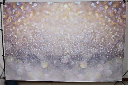 Bokeh Photography Backdrop Blue Grey Spots Sparkle (No Real Glitter) Background Weeding Baby Shower Birthdat Newborn Baby Portrait Photo Studio Props (8x6ft(96x72 inch))