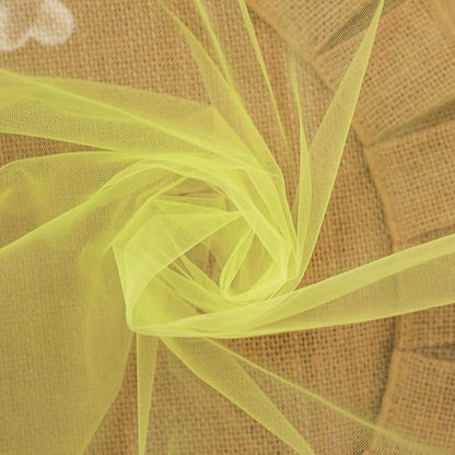 Snowkingdom Fall Yellow Table Runner, 10FT Light Yellow Tulle Gauze Sheer Cheesecloth Thanksgiving Dining Table Decorations, Boho Rustic Tulle Runners for Wedding Baby Shower Party Decor 120 Inch