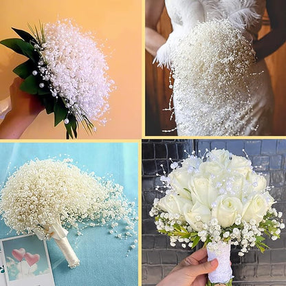 50 PCS Artificial Floating Beads for Centerpieces Vases, Black Gold 8+3mm String Beads for Wedding Party Faux Pearl String for Decorating, String Pearls for Crafts Vase Filler