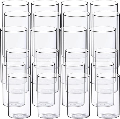 WDHODEC Hurricane Candle Holders 24 PCS, 6" 8" Clear Glass Bud Vases, Cylinder Vase, Pillar Floating Candle Holders for Wedding Birthday Party Centerpiece