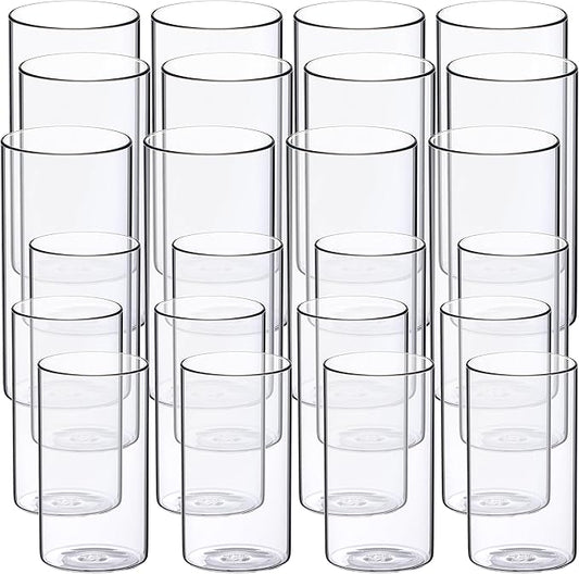 WDHODEC Hurricane Candle Holders 24 PCS, 6" 8" Clear Glass Bud Vases, Cylinder Vase, Pillar Floating Candle Holders for Wedding Birthday Party Centerpiece