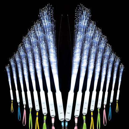 100Pcs White Fiber Optic Wands,3 Models Wedding Sparklers,Glow Sticks Light up Sticks Led Light Wands Fit Wedding Bridal Shower Birthday New Years Eve Party Supplies 2025