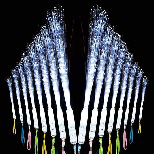 100Pcs White Fiber Optic Wands,3 Models Wedding Sparklers,Glow Sticks Light up Sticks Led Light Wands Fit Wedding Bridal Shower Birthday New Years Eve Party Supplies 2025
