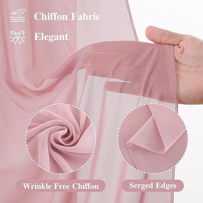 Wedding Arch Draping Fabric 2 Panels 18Ft Dusty Rose Chiffon Fabric Drapery Wedding Ceremony Reception Swag Decorations
