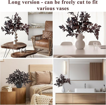 Fall Decor，Fall Stems,Artificial Cimicifuga Stems,3-Pack 32 Inch,Purple Fall Foliage Spray for Tall Vase,Farmhouse Thanksgiving Mantel Centerpiece Halloween Fall Decorations for Home Arrangements