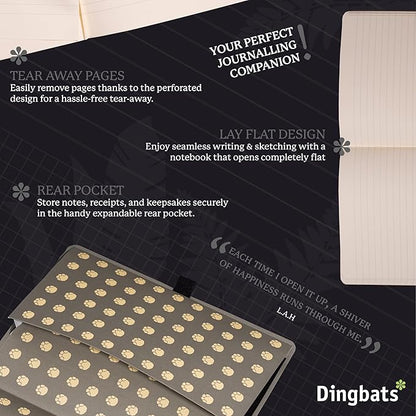 Dingbats A5 Wildlife Lined Notebook Journal - Premium Vegan Leather Softcover Executive Journal for Women & Men - Work, Note Taking, Writing & Travel