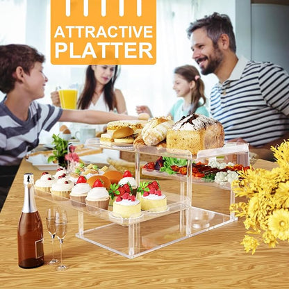Upgraded Dessert Table Display Set, Acrylic Cupcake Buffet Dessert Risers Stands, Tier Serving Trays Holder for Weddings Baby Shower Tea Party