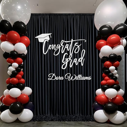 50ft x 10ft Thick Champagne Backdrop Curtains for Parties, 10 Panels 5ft x 10ft Non See Through Black Polyester Wedding Drapes Photo Backdrop for Birthday Party Graudation Photography Home Decor