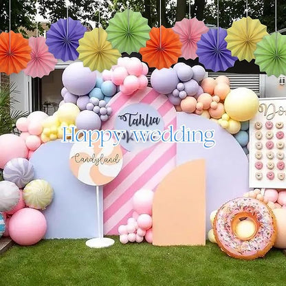 Pink Party Decorations,Pink Paper Decorations for Party,Baby Shower Decorations Party Paper Fans Bulk 8in,Schoolgirl Style Classroom Decor for Party 30 Color DIY Set （Pink）