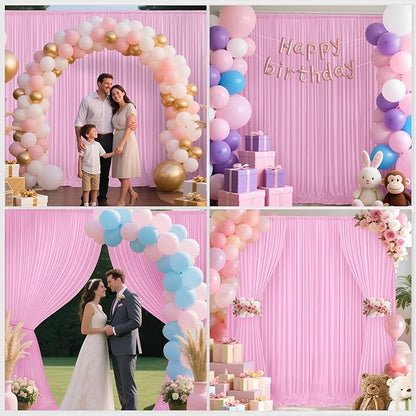 30x10ft Backdrop Curtains for Parties, 6 Panels 5x10ft Photography Backdrop Curtain with Rod Pocket,Backdrop Polyester Background Drapes,Wedding Backdrop Drapes for Birthday Baby Shower Home Decor