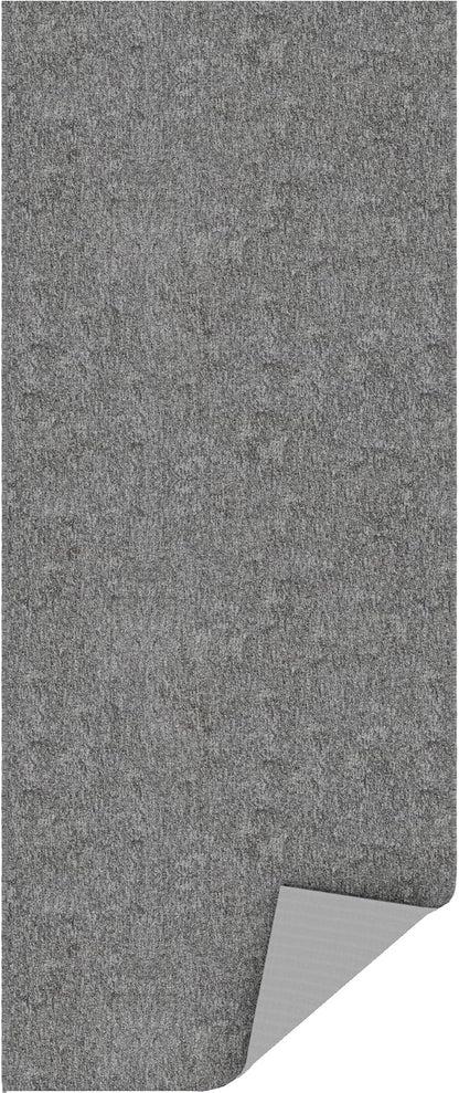 Ottomanson 2' x 11' Ultra-Thin Hallway Runner Rug - Durable Non-Slip Carpet for High-Traffic Areas - Fits Under Doors for Seamless Entry - Ideal for Kitchen, Entryway, Bedroom & Living Room, Gray