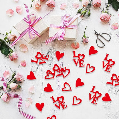 200 Pcs Red Heart Paper Confetti Love Confetti for Valentine's Day Wedding Baby Shower Birthday Party Table Decoration Supplies