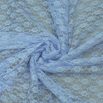 MDS Pack of 10 Wedding 12 x 108 inches Lace Table Runner for Wedding, Decorations for Birthday Parties, Banquets, Graduations, Engagements, and Runners fit Rectangle, Round Table- Baby Blue