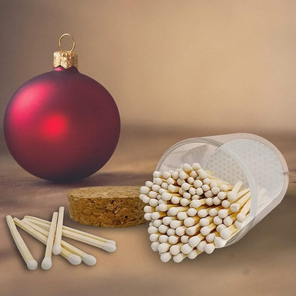 2" White Matches in a Jar + Striker Stickers Included | 100 Classy White Tip Decorative Safety Matches with a Cork Top Glass Holder | Gifts, Home Decor, & Candle Accessories by Thankful Greetings