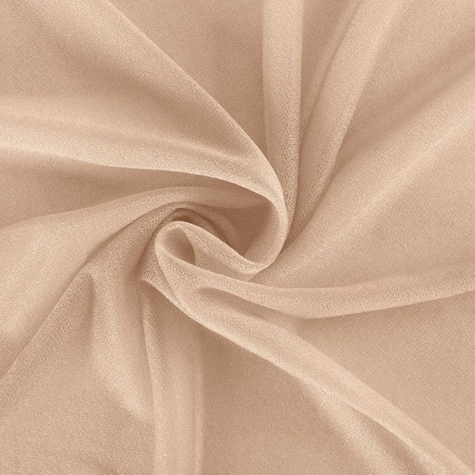 Fall Nude 2 Panels Wedding Arch Draping Fabric 29" x 20Ft Sheer Drapes Outdoor Curtain for Wedding Party Baby Bridal Shower Arch Ceiling Backdrop Decor