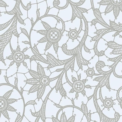 Exquisite Lace Table Cloth Rectangle Table Plastic 12-Pack Lace Tablecloth Rectangular 54" X 108" | Silver Floral Tablecloth Disposable | Wild Flower Party Decorations & Party Supplies
