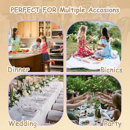 MYSKY HOME Table Cloth 60x102 in Rectangle Table, Cotton Tassel Linen Look Waterproof Tablecloths Farmhouse Tablecloth, Wrinkle Free Table Cover with Black Tassels for Kitchen Dining, Party