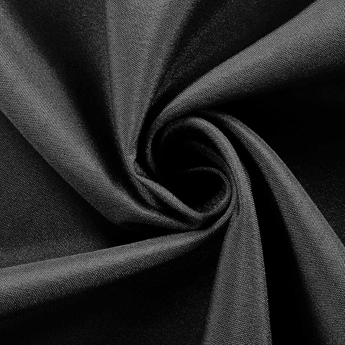 Efavormart Round Tablecloth, 132 Inch Stain & Wrinkle Resistant Washable Table Cloth, Decorative Polyester Fabric Table Cover for Banquet, Wedding, Dining- Black