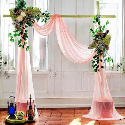 MDS Halloween Chiffon Draping Fabric - 1 Panel, 30" Wide x 40ft Long - Sheer Spooky Arbor & Canopy Drapery for Haunted House Backdrops, Party Ceilings, DIY Costumes & Themed Events - Peach