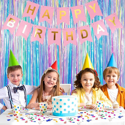 MARFOREVER Happy Birthday Glitter Confetti, Birthday Party Metallic Foil Table Confetti Multicolor Cake Balloon Sprinkles Table Centerpiece for Baby Shower Party Decorations