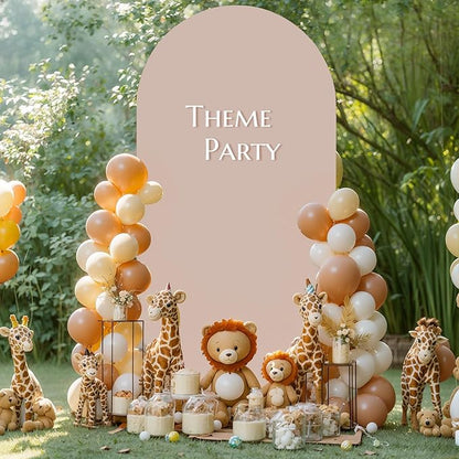6FT Nude Arch Backdrop Cover - Polyester Fitted Wedding Arch Stand Covers Round Top Chiara Arch Backdrop Cover for Birthday Party Banquet Photo Background Decoration
