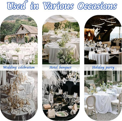 KKJIAF 1 Pack 60 Inch / 5ft Round Table Cloth, Black Overlay Round Satin Table Cover, Silky Satin Dining Tablecloths for Wedding Buffet Parties Banquet Decoration