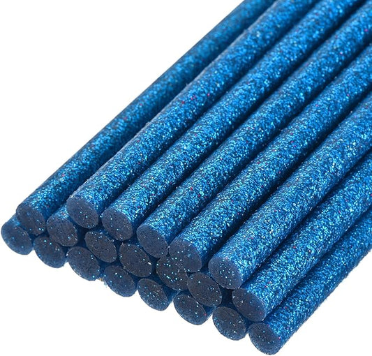 uxcell 20pcs Hot Glue Sticks for Glue Gun 11mm/0.43-inch x 4-inch Mini Hot Melt Adhesive Glue Stick Glitter Bright Blue