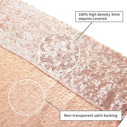 Poise3EHome 6Ft x 8Ft Rose Gold Sequin Backdrop,Glitter Thick Satin Background Drapes, Sparkly Opaque Photography Curtain Backdrop for Wedding Party Decor