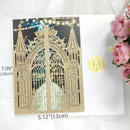 20PCS Laser Cut Wedding Invitations,Wedding Invitation Card Pocket,Quince Invites,Sweet 16 Invitations,Quinceanera Invitations,Laser Cut Invitations For All Occasions