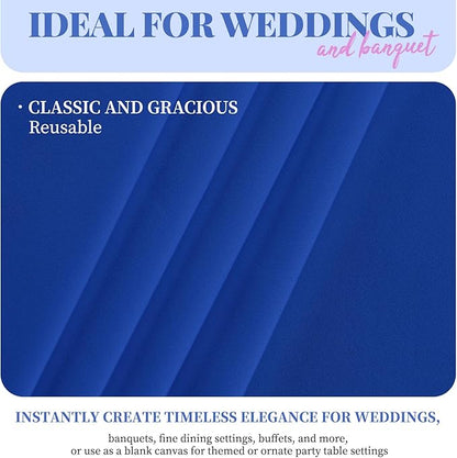 12 Pack Polyester Tablecloth 60 x 126 Inch Royal Blue Tablecloth for 8 Ft Rectangle Tables,Washable Fabric Table Covers Polyester Table Clothes for Wedding Parties Banque